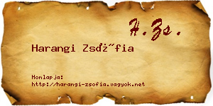 Harangi Zsófia névjegykártya